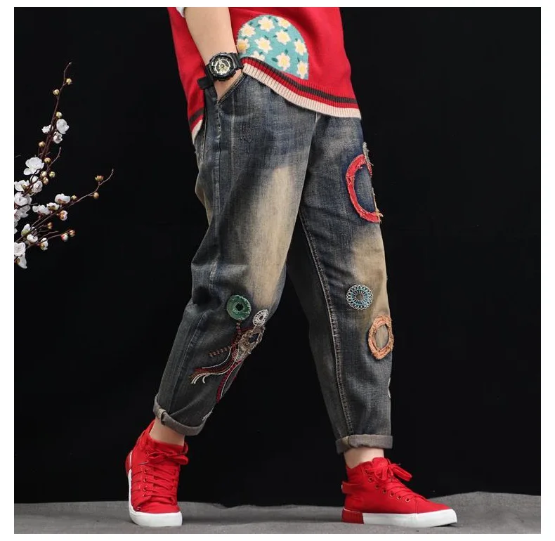 Max LuLu модные корейские Брендовые женские панк эластичные брюки женские Лоскутные синие джинсы винтажные разорванный гарем брюки плюс размер