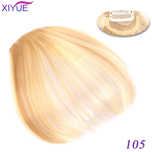 Black/Light Brown Clip In Hair Bangs Hairpiece Accessories Synthetic Fake Bangs Clip In Hair Extensions Clip In Hair Pieces Dark Brown