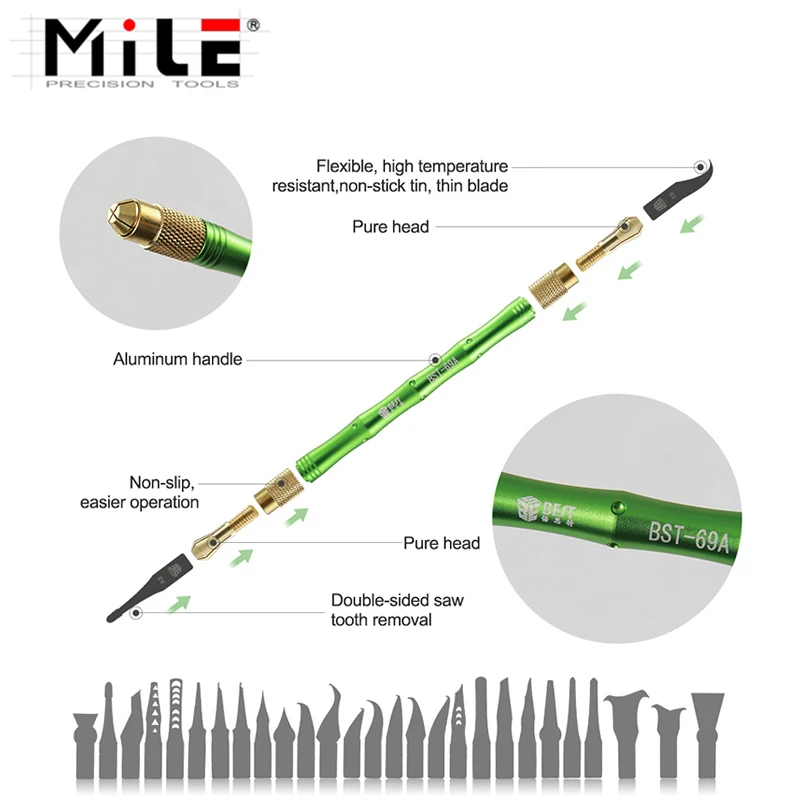 

27 in 1 BGA Maintenance Knife Set For iPhone CPU NAND CHIP IC Remove Glue Disassemble Rework Thin Blade Knives DIY Repair Tools