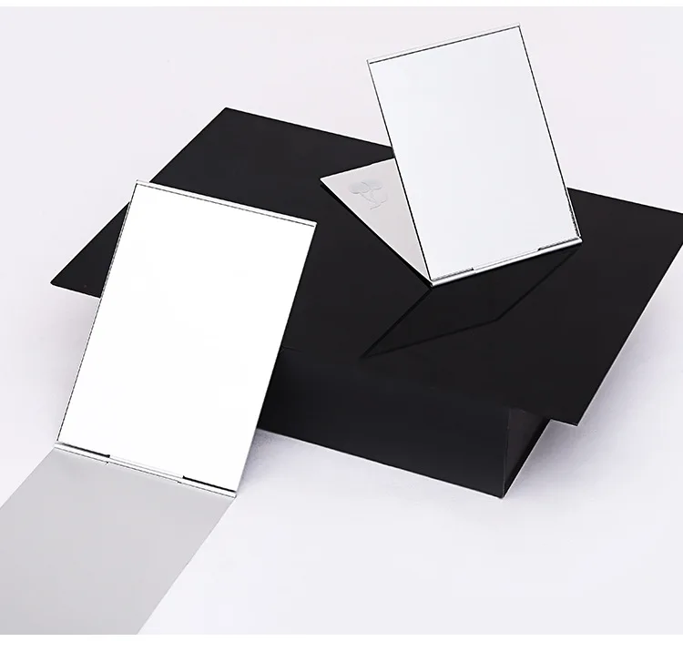 Simple Top Grade Small Mirror Folding Carry-on bian xie jing Makeup Mirror Single Side Creative Women's Square Aluminum Mirror M