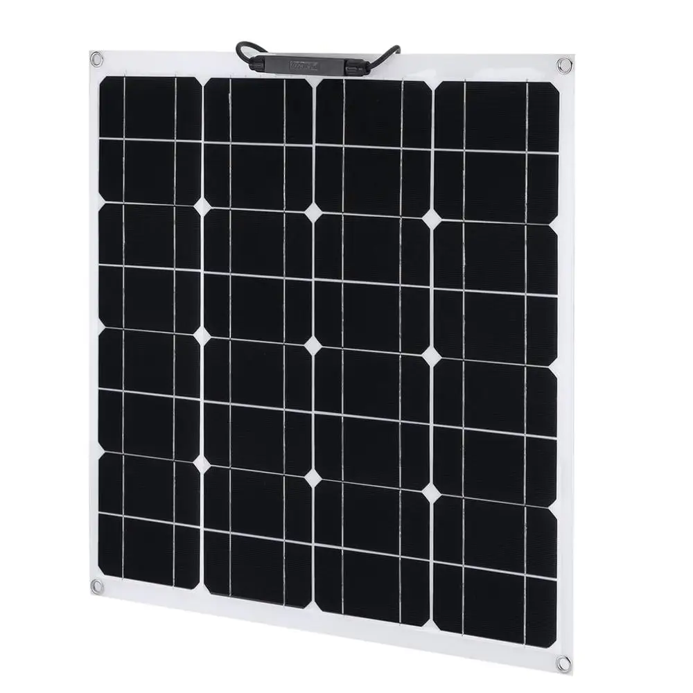 

New 50W 12V Outdoor Solar Charging Device Flexible Monocrystalline Solar Panel Module For Camping Garden Camping Power Supply