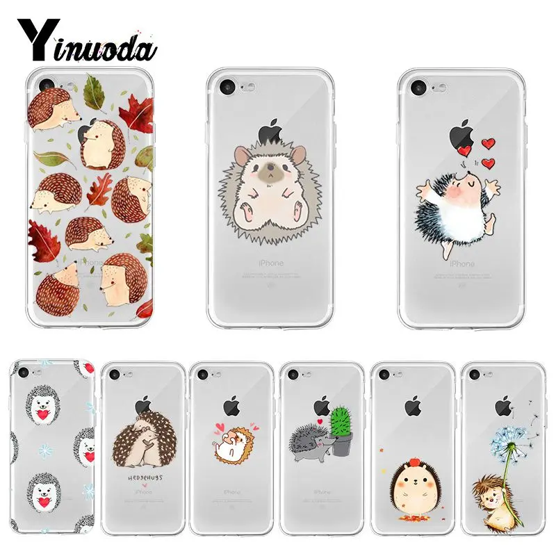 

Yinuoda Kawaii Hedgehog Heart Cute Phone Case Cases Back Cover Capa for Apple iPhone 8 7 6 6S Plus X XS max 5 5S SE XR Cover