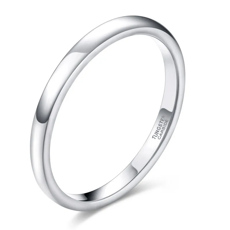 2mm Women Ring Thin Tungsten Carbide Ring Gold Colors Rose Gold/Silver Color Polished Classic Female Wedding Band Simple gold color rings gold color ring finger ring tungsten ring wedding rings wedding ring