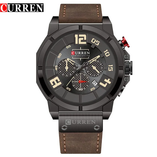 black yellow Curren хронограф часы мужские s кварцевые часы мужские роскошные брендовые знаменитые часы из нержавеющей стали модные часы Orologio Uomo Hodinky 8287 - Цвет: black yellow