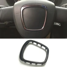 ABS Хромированная накладка на руль декоративная эмблема логотип кольцо рамка Крышка Аксессуары для Audi A6 C6 A5 A4 B6 B7 B8 A3 S3 8P Q7 Q5