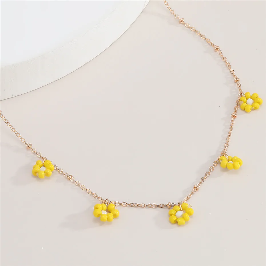 Salircon Korean Flower Choker Necklace for Women Boho Acrylic Clavicle Chain Short Necklaces Fashion Jewelry 2020 Trend