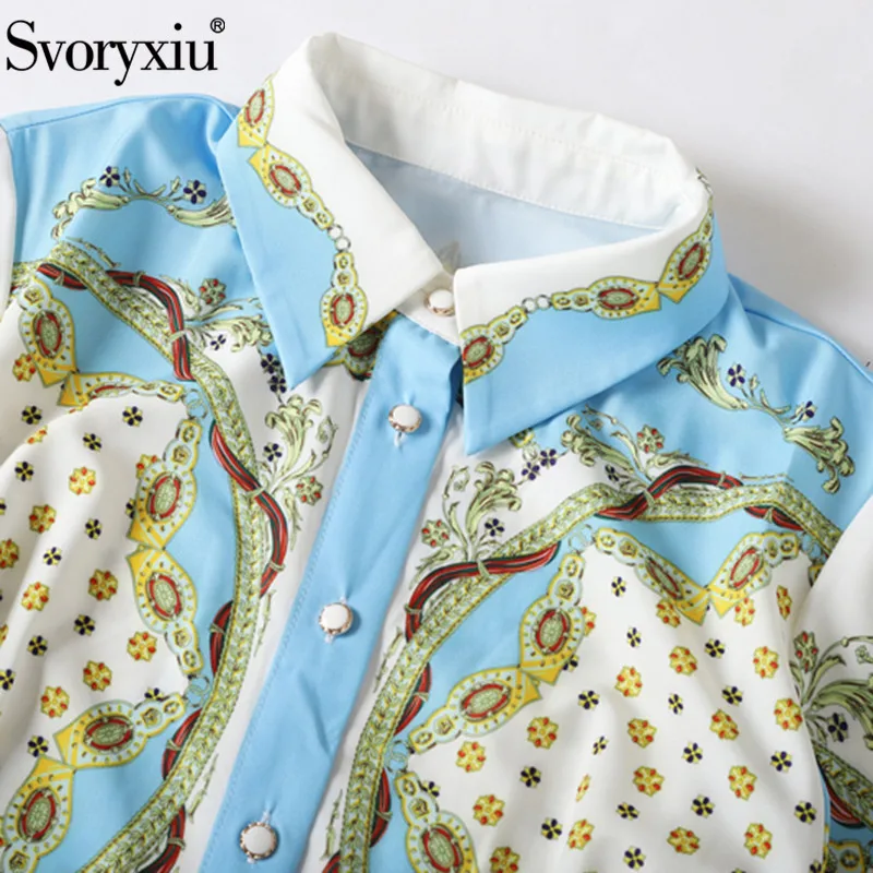 Svoryxiu женские осенне-зимние подиумные платья с поясом женские модные платья с длинным рукавом с принтом плиссированные миди платья Vestdios