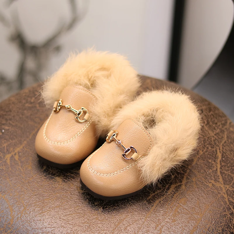 Обувь для малышей; зимняя обувь на плоской подошве для маленьких девочек и мальчиков; теплая детская обувь на меху; бархатные Лоферы для мальчиков и девочек; зимняя обувь для новорожденных - Цвет: pink