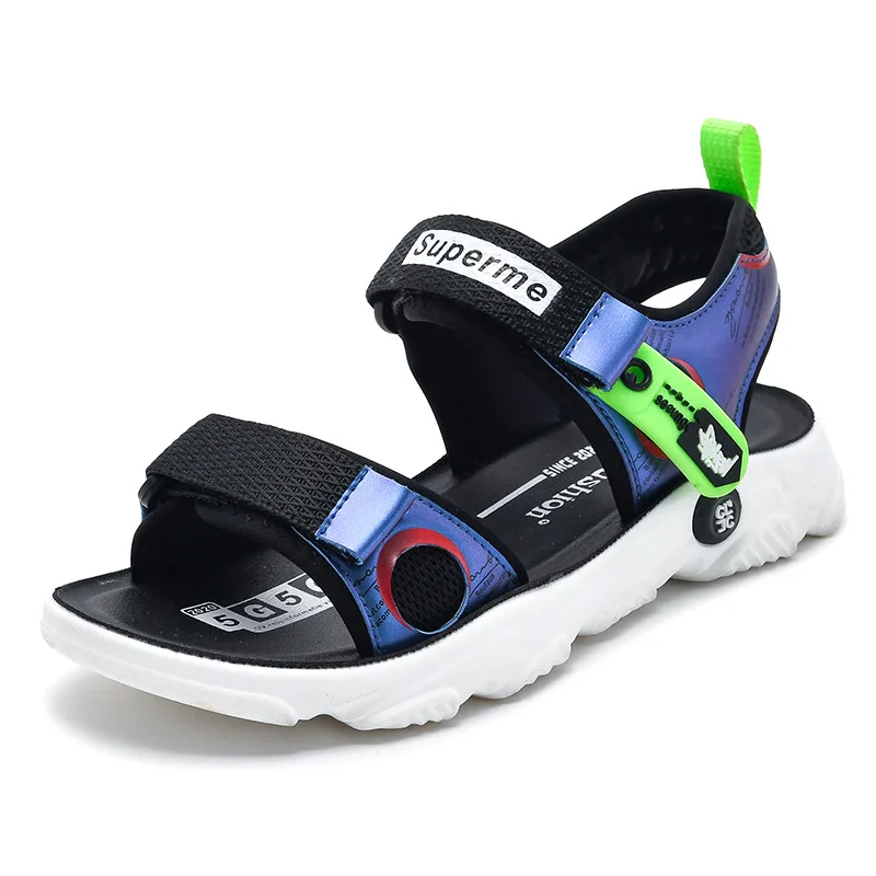 

Сандалии для маленьких мальчиков, летняя детская пляжная обувь, модная детская Удобная Спортивная повседневная обувь, Размеры 26-37