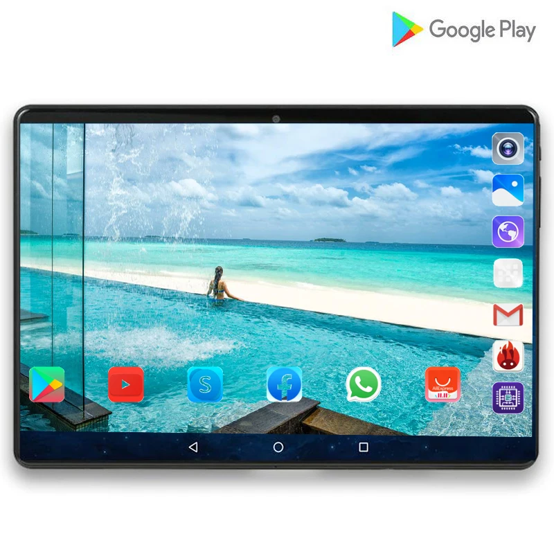 Супер планшет 128G Global 3g wifi Sea Bluetooth Android 9,0 10 дюймов планшет Восьмиядерный 6 ГБ ОЗУ 64 Гб 128 Гб ПЗУ 2.5D экран планшеты