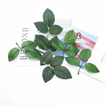 

10 Pieces Artificial leaves home decor wedding decoration christmas decorative flowers wreaths gifts diy green plants floristics