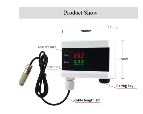 Tuya-Sensor inteligente de humedad y temperatura, termómetro, higrómetro, Detector, pantalla Digital, alerta por aplicación Android