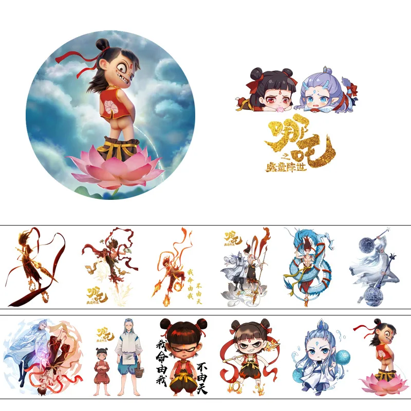 5M Lungo Anime Cinese Ne Zha Washi Tape Ne Zha Ao Bing Cartoon Figure Nastro Adesivo Fai Da Te Scrapbooking Etichetta Adesiva