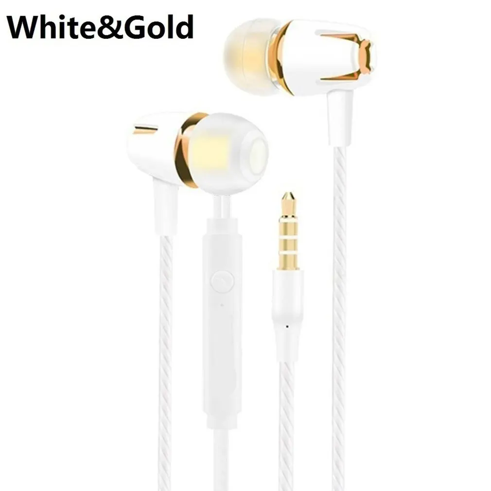 Auriculares intrauditivos estéreo con cable, coloridos auriculares con micrófono, galvanoplastia de graves, auriculares manos libres para teléfono Samsung