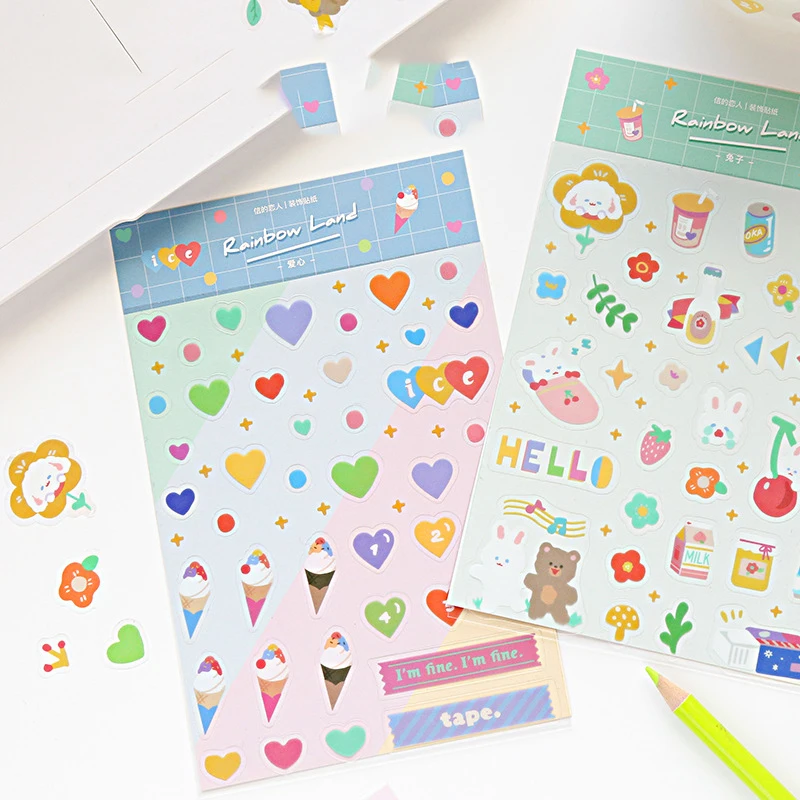 

Mohamm Rainbow Series Kawaii Cute Sticker Custom Stickers Diary Stationery