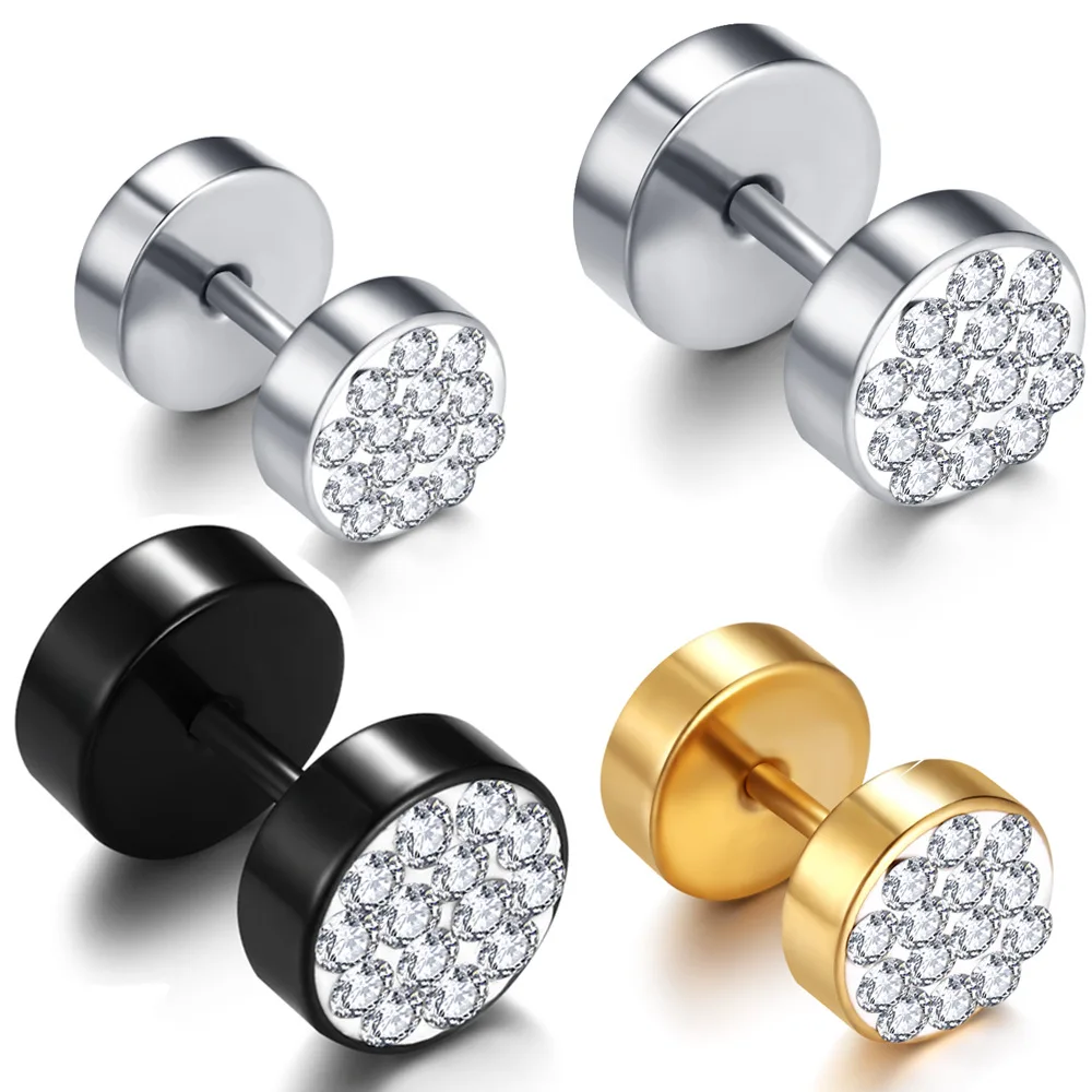 Stud Earrings Dangle Earrings Hoop Earrings Drop Earrings Pendant Earrings Long Earrings Golden Earrings Multi Types Unisex Black Gold Color Stainless Steel Earring For Women Men Punk Gothic Piercing Fake Earrings Jewelry Gift 1 Pair