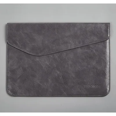 dark gray Ультратонкий чехол для ноутбука из искусственной кожи с магнитной пряжкой 14 для Macbook Air 13 чехол для ноутбука Pro 15 Touch Bar - Цвет: dark gray
