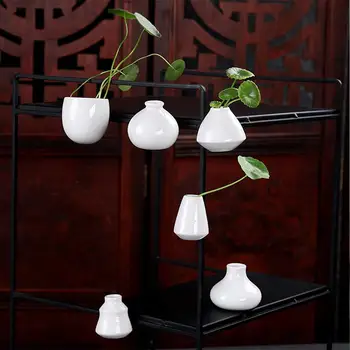 

6pcs Mini Ceramic Small Vase Creative Desktop Water Plant Small Vase Simple Flower Pot for Home Office Decoration (Mixed Style)