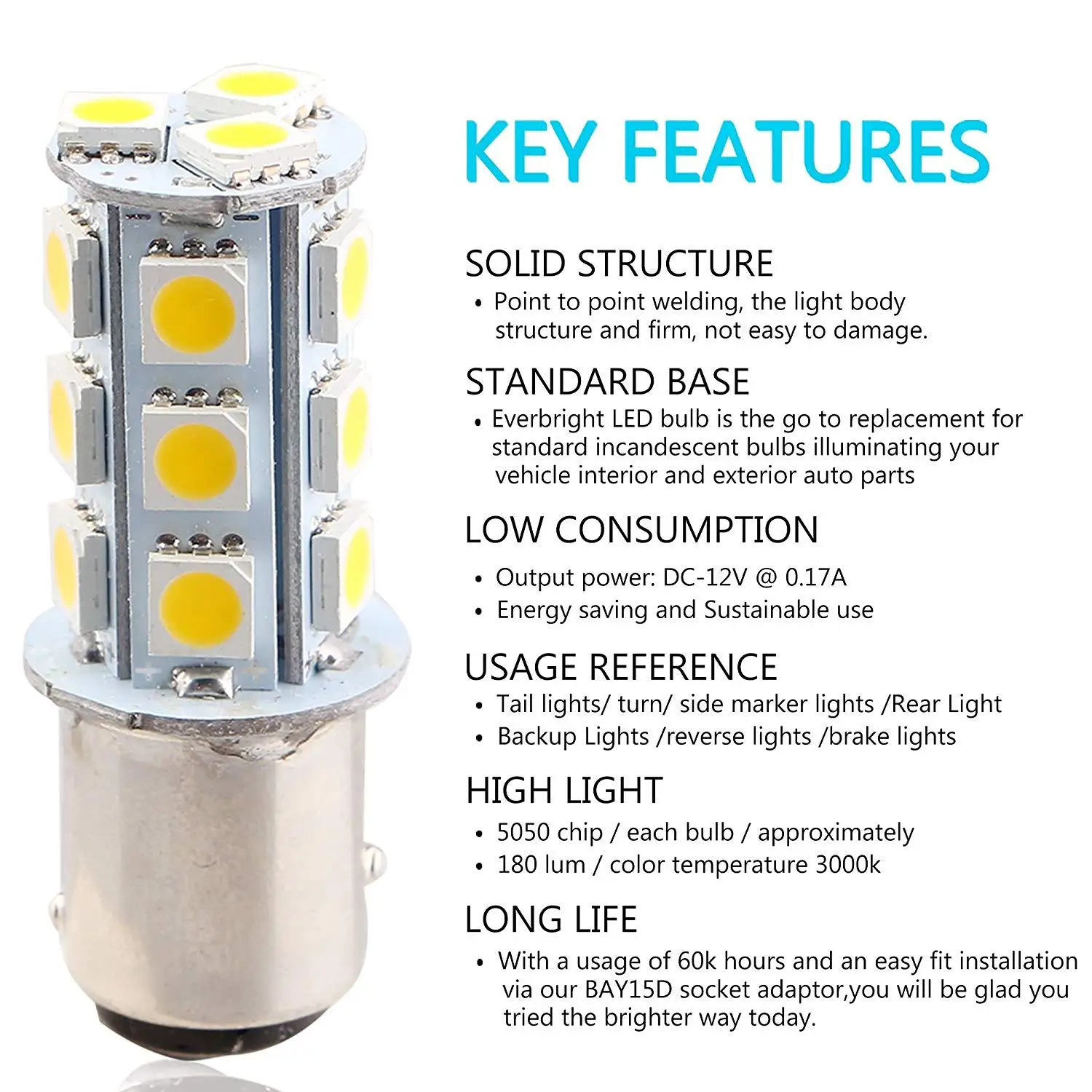 10 шт. Теплый Белый 1156 BA15S 1141 1095 5050 18SMD Светодиодный лампочки 3000K RV поворотный сигнал заднего хода обратного Camper фонари заднего хода