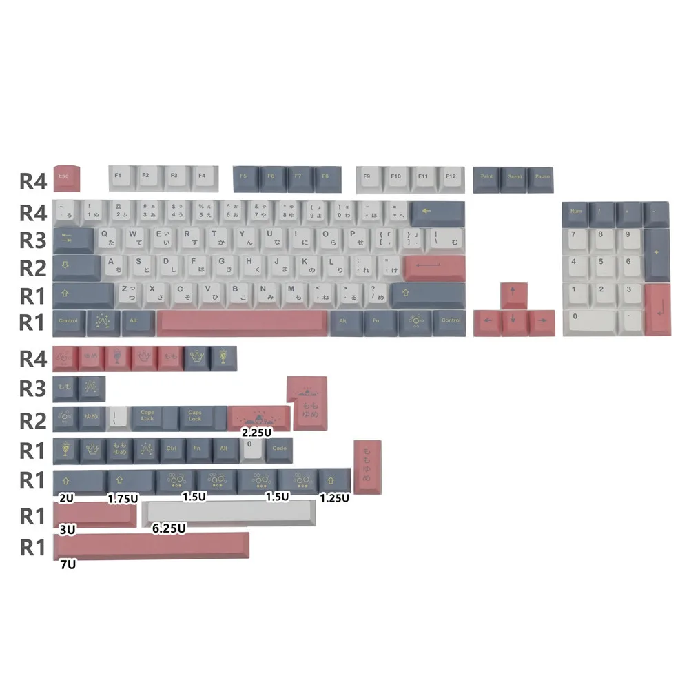 

Mechanical Keyboard Momo Yume GMK Keycaps Cherry Profile Key Caps 140 keys-set keycap With 2U 1.75U Shift GK61 GK64 980