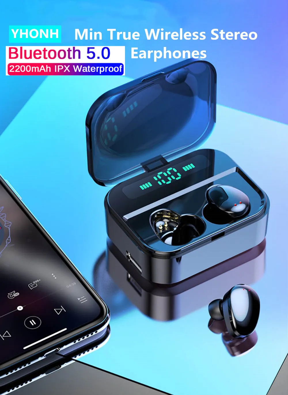 Bluetooth наушники YHONH беспроводные 5 0 TWS двойные с басами звук для Huawei Xiaomi Iphone Samsung