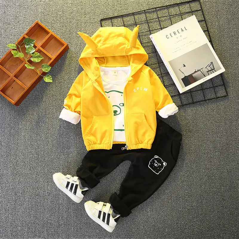 

Baby Boy Clothes Set Children Clothing Set Fashion Boys Coat + T-shirts + Pants 3PCS Boy Tracksuit Set Casual Kids Outfit Suit