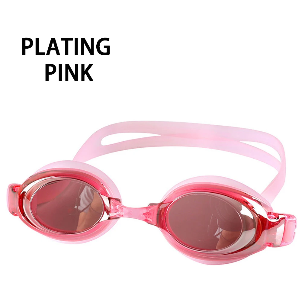 Plating Pink Оптическая близорукость плавательные очки 200-800 градусов взрослые очки по рецепту Силиконовые противотуманные водные диоптрий плавательные очки - Цвет: Plating Pink