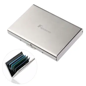 

Ultra Thin Card Holder Stainless Steel Wallets RFID Blocking Credit Card Wallet Holder for Men & Women with 6 PVC Slots
