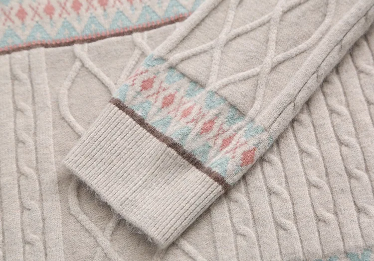 Johnature Chinese Style Women Pullover Sweaters Print Floral Autumn New Long Sleeve Patchwork Women Cloths Vintage Sweaters