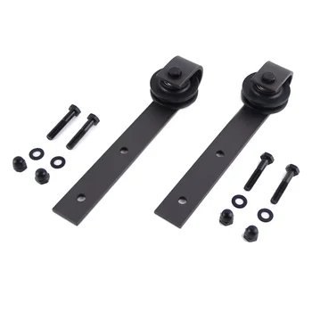 

Carbon Steel Sliding Door Wheel Sliding Barn Double Door Hardware Kit Interior Rustic Track for Kitchen Storage Room Wardrobe