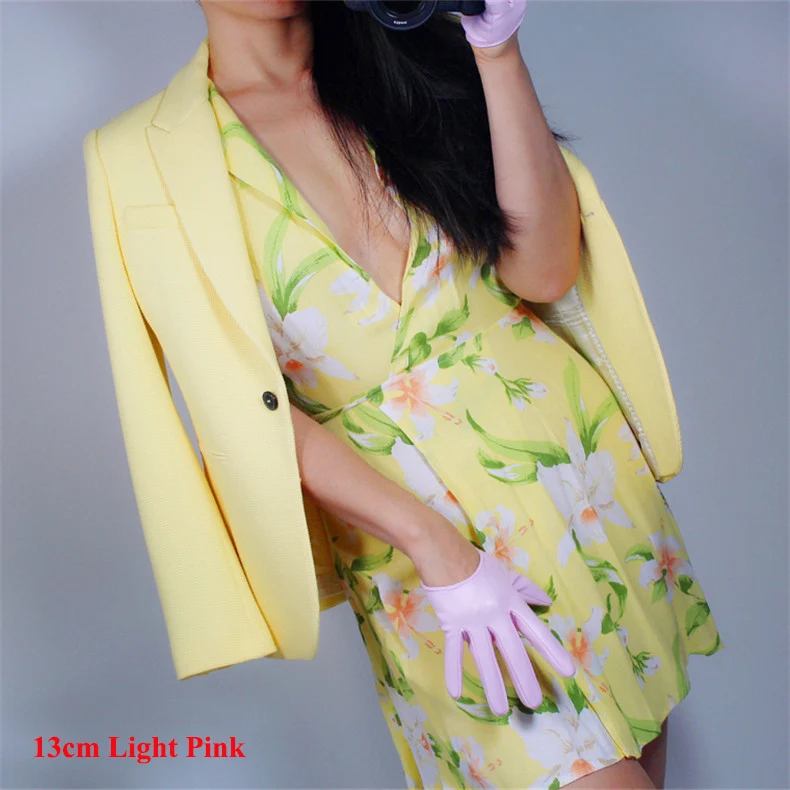 Newest Women PU Gloves Loose Long Faux Leather Glove 90cm Big Sleeve Amulation Sheepskin Light Pink Female WPU308 Newest Women PU Gloves Loose Long Faux Leather Glove 90cm Big Sleeve Amulation Sheepskin Light Pink Female WPU308