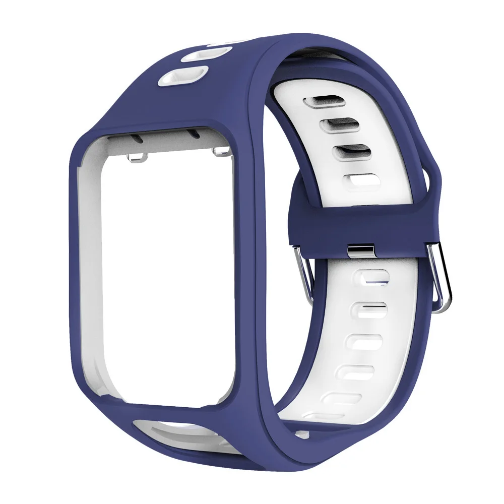 Двухцветный силиконовый ремешок для часов навигатора TomTom Runner 2/3 Spark/3 Sport gps Смарт