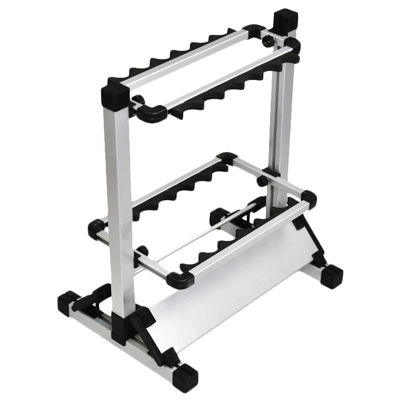 

Hot-Aluminum Alloy Fishing Rod Rack Fishing Rod Storage Rack Holder Stand Up To 12 Rods for All Types of Fishing Rods and Combos