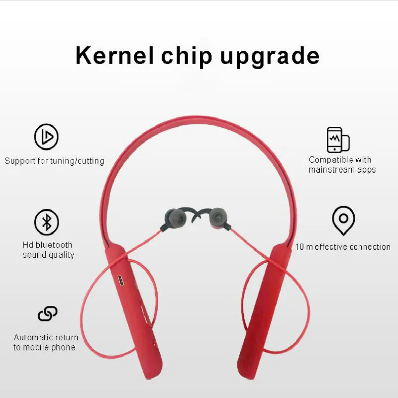 TWS Bluetooth 5 0 Neck hanging Earphone Stereo Wireless Earbus HIFI Sound Sport Earphones Handsfree with Mic Headset for iphone