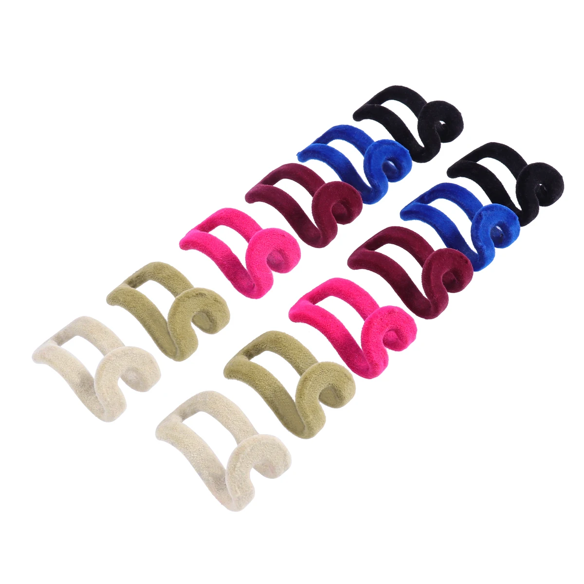 

12pcs Multifunctional Flocking Mini Hanging Hooks For Clothes Rack Hanger String Multicolor Travel Clothing Organizer