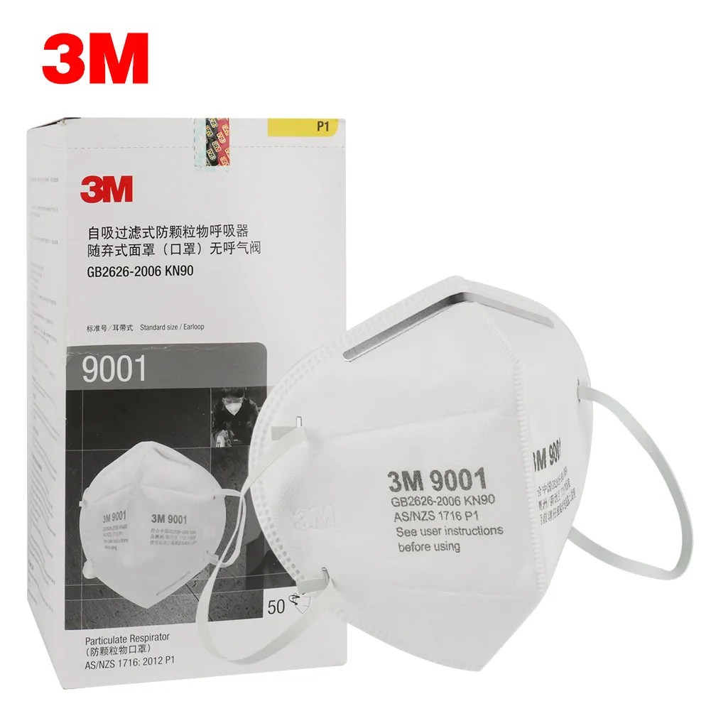 

50pcs/Lot 3M 9001 Dust Mask FFP1 KN90 Folding Dust Mask Anti-pm2.5 Respirator Anti-fog Masks Safety Mask
