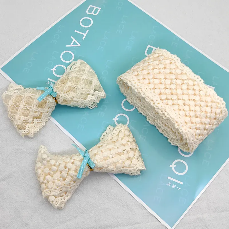 Beige Lace lace fabric lace ribbon lace garment accessories lace sewing supplies chiffon lace fabric lace hair accessories lace decoration lace accessories lace sewing accessories clothing craft accessories 1 Yard for Needlework DIY Embroidered Trims Sewing Material Homemade 6cm Bow Hair Accessories