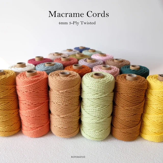 5mm 5Yards Macaroon Cotton Cord Macrame Rope Colorful Thread Eight