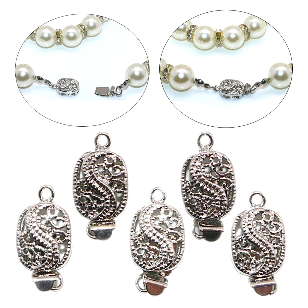 5pcs Copper Box Clasps For Jewelry DIY Dragon Pattern Filigree Connector