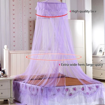 

Summer Hanging Romantic Princess Mosquito Net Lace Crown Round Screen Canopy Adult Kids Baby Room Decor Home Decoration