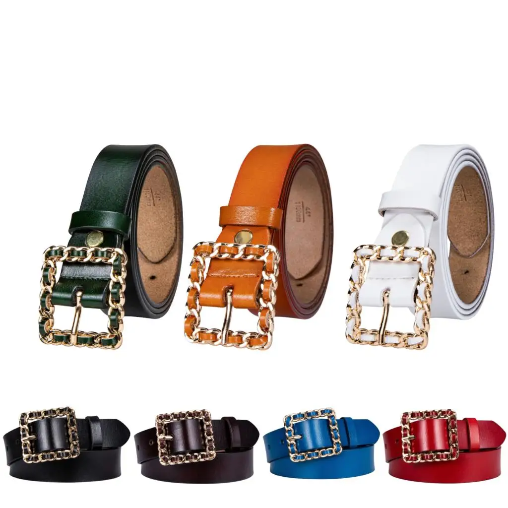 

Female Buckle Jeans Wild Belts For Women Fashion Simple New Square Pin Buckles Belt 7 Color Leisure Women Strap Waistband