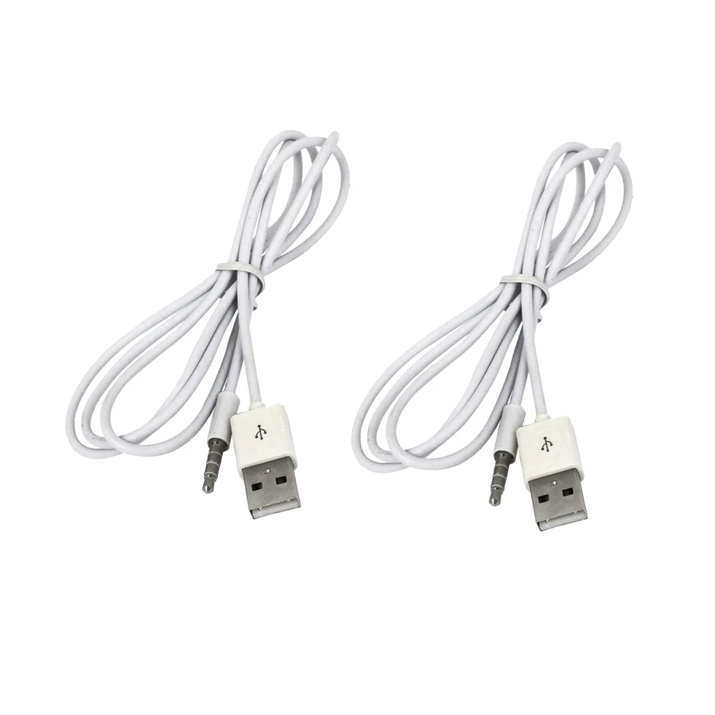 2 шт 3,5 мм штекер к USB 2,0 Мужской MP3 AUX аудио разъем конвертер кабель Шнур