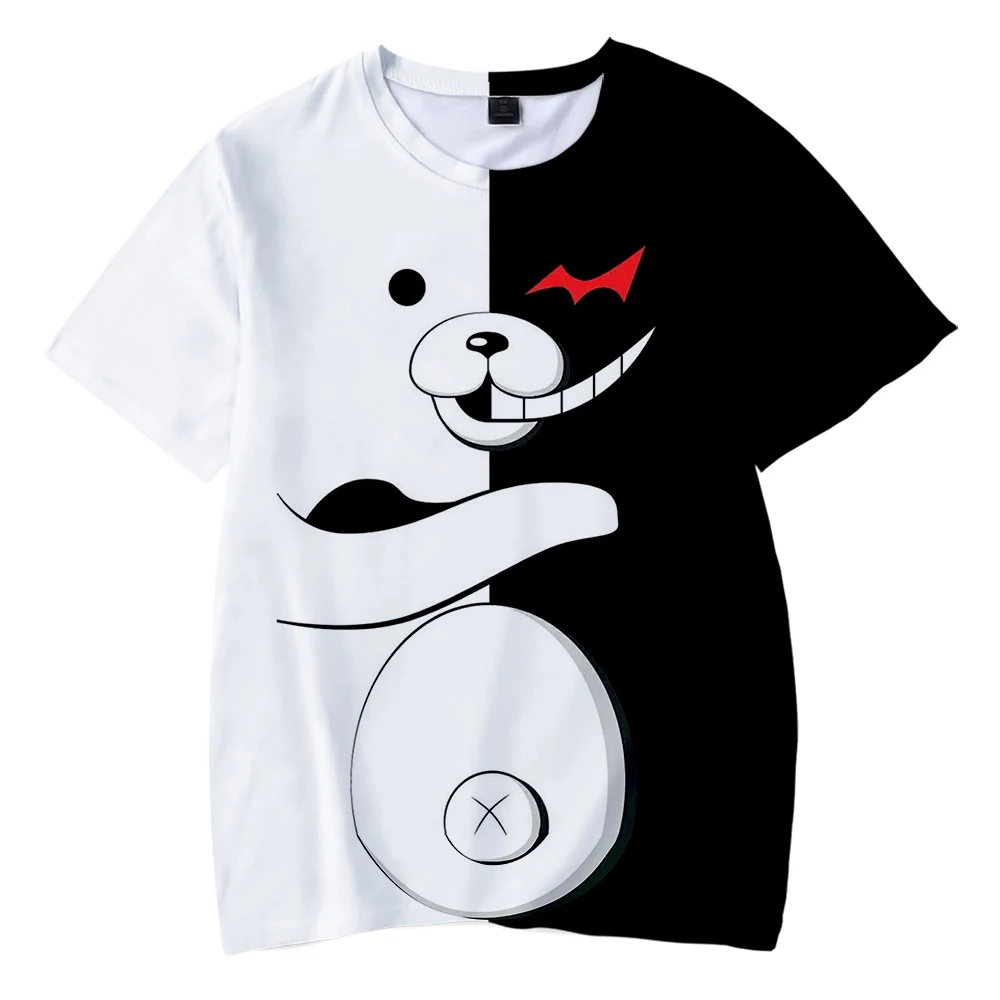 Danganronpa monokuma Детская футболка с полосками и Милая для маленьких мальчиков рубашка