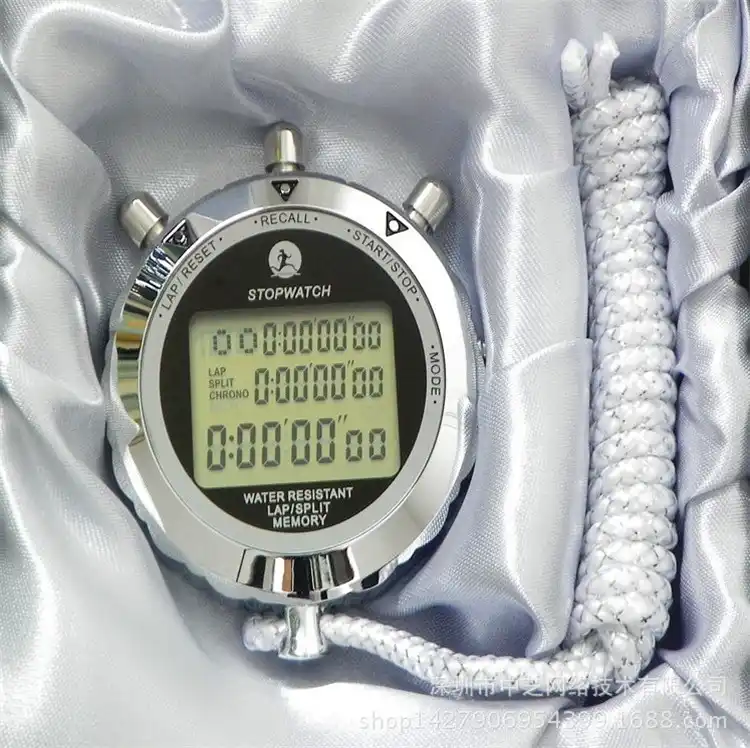 Fashion LCD Digital Antimagnetic Metal Waterproof Sports Counter Timer Stopwatch