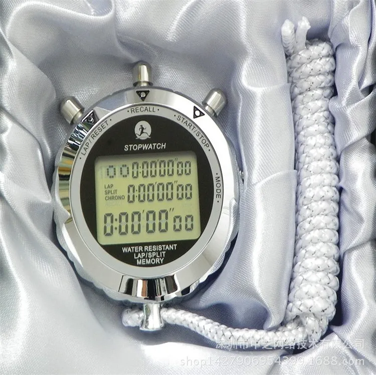 Cronómetro Digital de Metal resistente al agua, cronógrafo de mano con  pantalla LCD de 1/1000 segundos, contador de temporizador para exteriores,  reloj deportivo - AliExpress