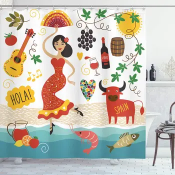

The Carnival Waterproof Polyester Durable Shower Curtain With European Holiday Tourism Theme For Teenage Girls