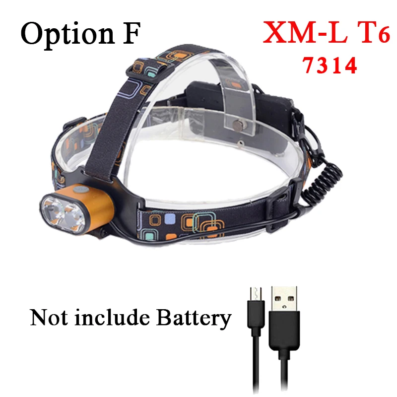 Litwod Z202504 4*T6+2*COB+2*2Red 30000LM Super Bright LED Head Lamp Suitable for all kinds of outdoor activities Headlight - Испускаемый цвет: Option F