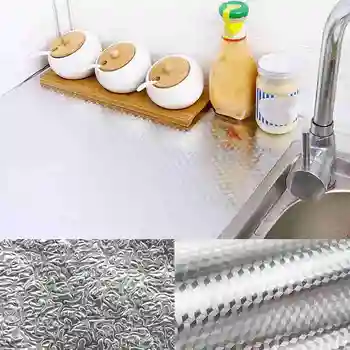 Kitchen Oil Proof Waterproof Sticker Aluminum Foil Wall Self Wallpapers DIY Stove Stickers Stickers Adhesive Kitchen Cabine H9N7