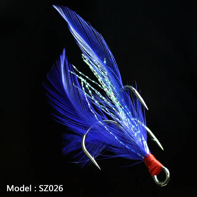 20pcs/lot Fish hook 2 4 6 8 10# Black /Red Fly Fishing Hook with 25 Colors Feather Fishing Tackle High Carbon Steel Barbed Hooks SZ026