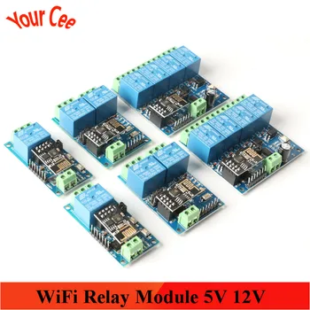 

1 2 4 Way WiFi Relay Module 5V 12V ESP8266 ESP-01 For Things Smart Home Remote Control WIFI Wireless Module Phone APP Controller